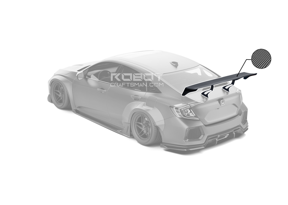 Robot Carbon Fiber Rear Spoiler Wing For Honda Civic 10th Gen Sedan