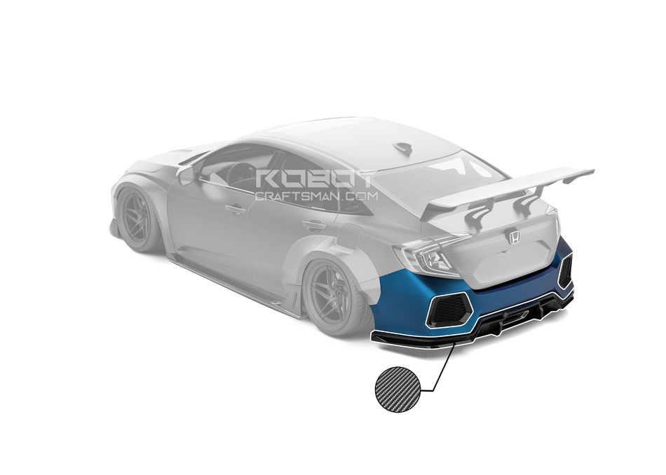 Robot Carbon Fiber Rear Bumper & Rear Diffuser For Honda Civic 10th Gen