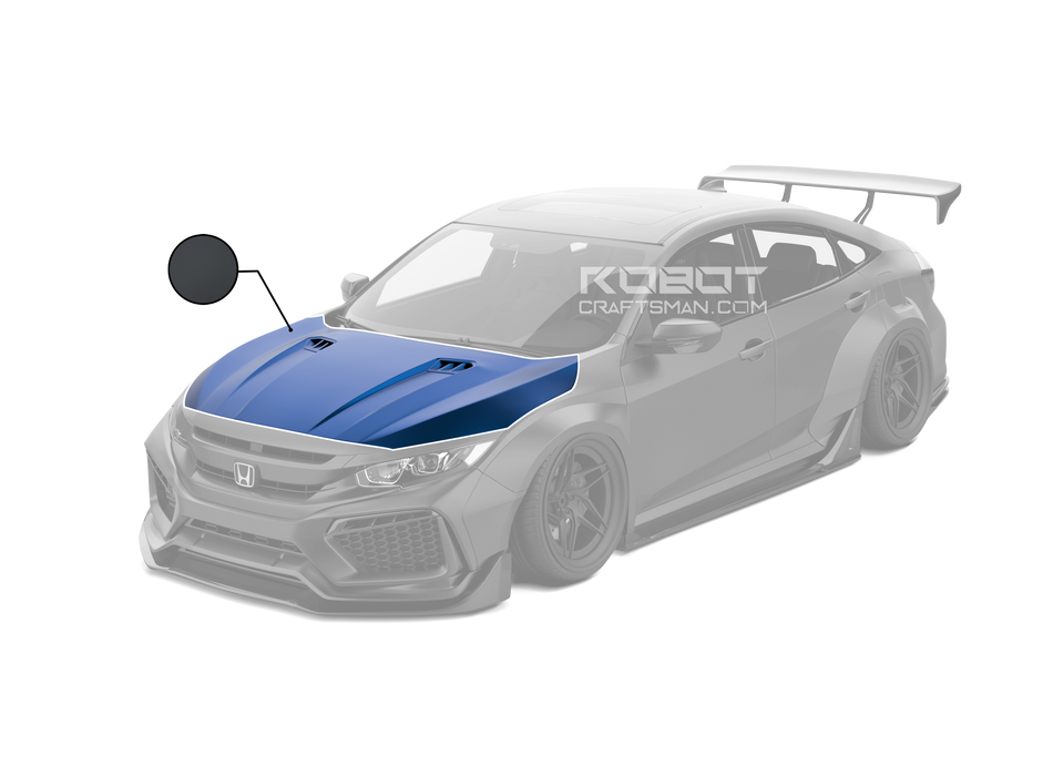 Robot Carbon Fiber Hood Bonnet For Honda Civic 10th Gen Sedan Coupe SI FK7 Hatchback