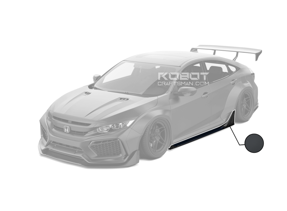 Robot Side Skirts For Honda Civic 10th Gen & FK7 Hatchback Carbon Fiber
