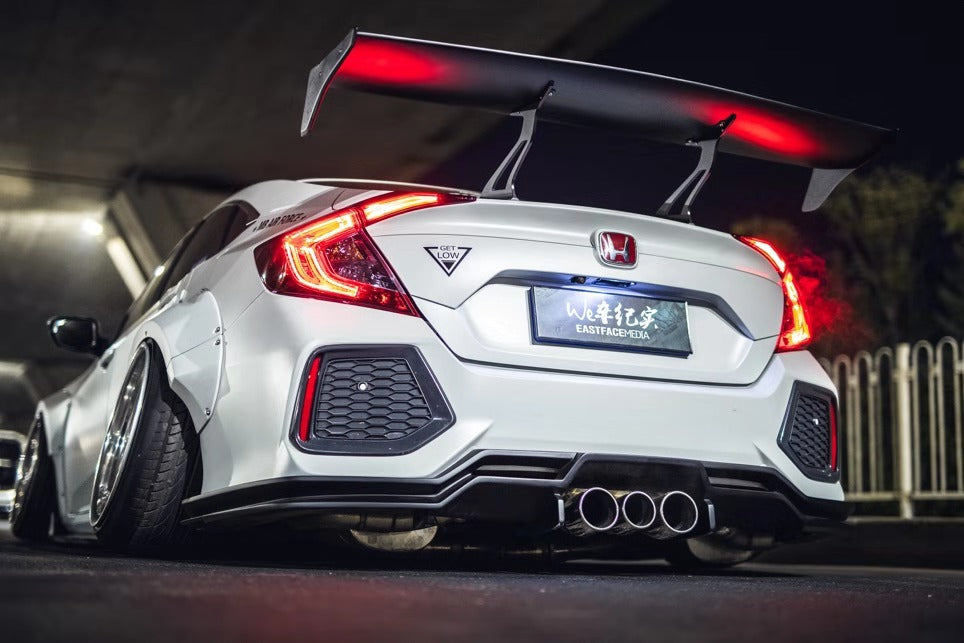 Robot Carbon Fiber Rear Bumper & Rear Diffuser For Honda Civic 10th Gen