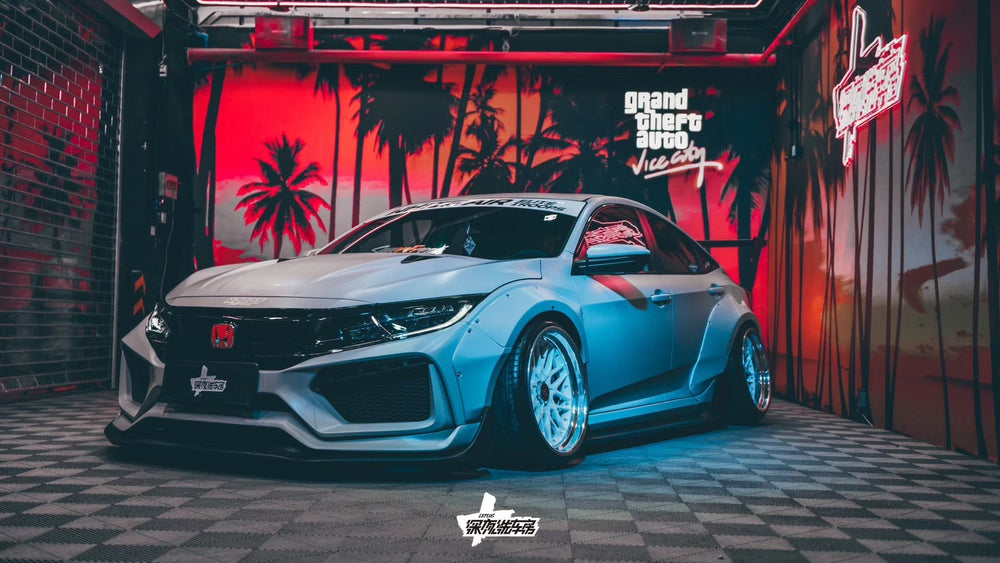 Robot Carbon Fiber Widebody Wheel Arches Fender Flares Honda Civic 10th Gen & FK7 Hatchback
