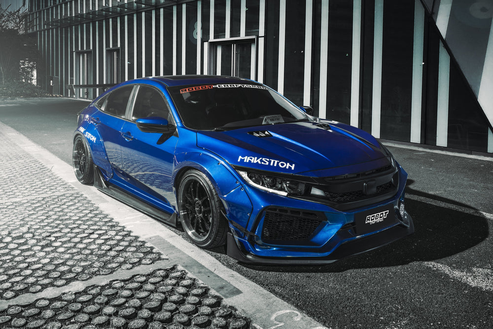 Robot Carbon Fiber Front Bumper & Front Lip For Honda Civic 10th Gen FK7