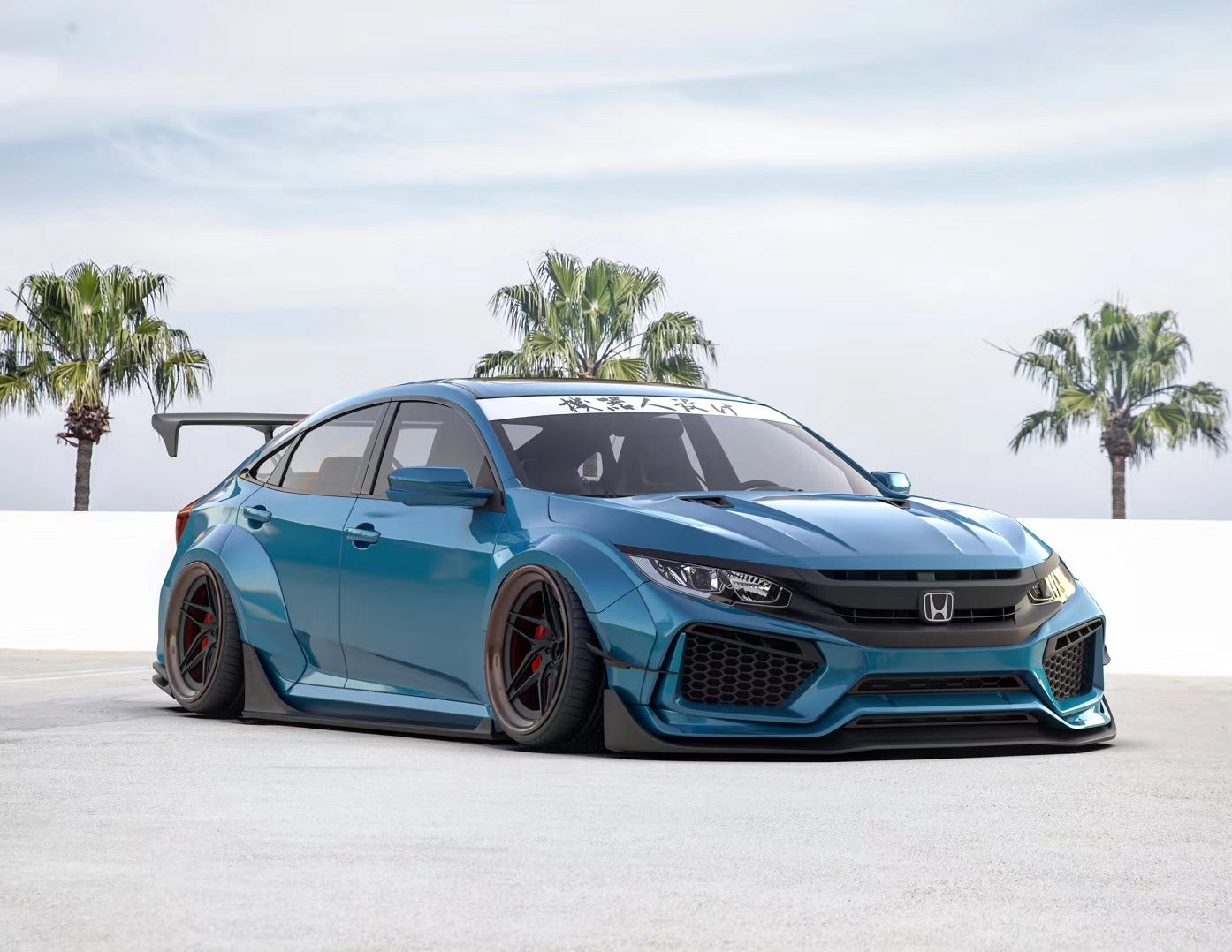 Robot Carbon Fiber Widebody Wheel Arches Fender Flares Honda Civic 10th Gen & FK7 Hatchback