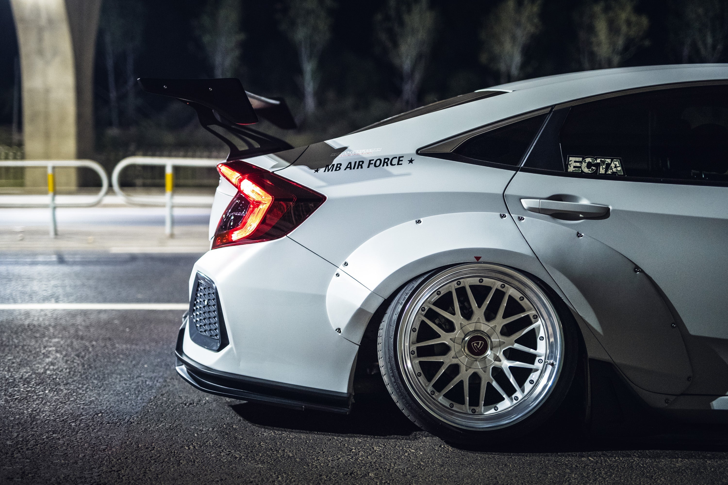 Robot Carbon Fiber Widebody Wheel Arches Fender Flares Honda Civic 10th Gen & FK7 Hatchback