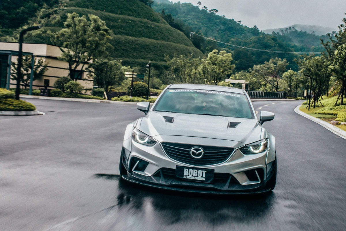 Robot Mazda 6 Front Bumper & Front Lip Splitter  2014-2017 FRP Carbon Fiber