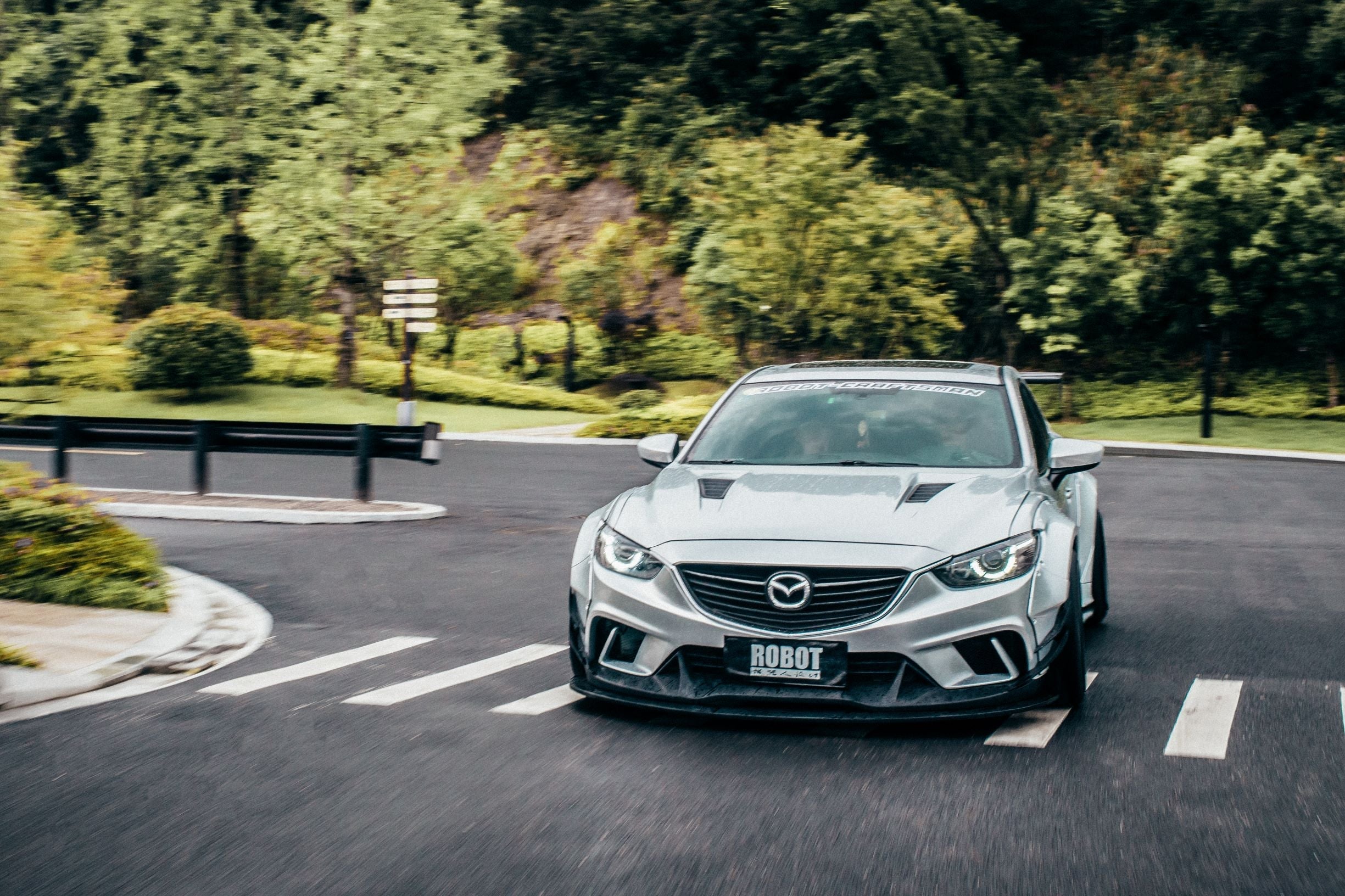 Robot Mazda 6 Front Bumper & Front Lip Splitter  2014-2017 FRP Carbon Fiber