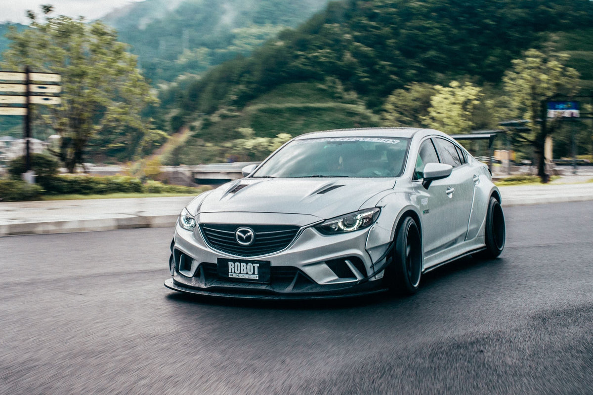 Robot Mazda 6 Front Bumper & Front Lip Splitter  2014-2017 FRP Carbon Fiber