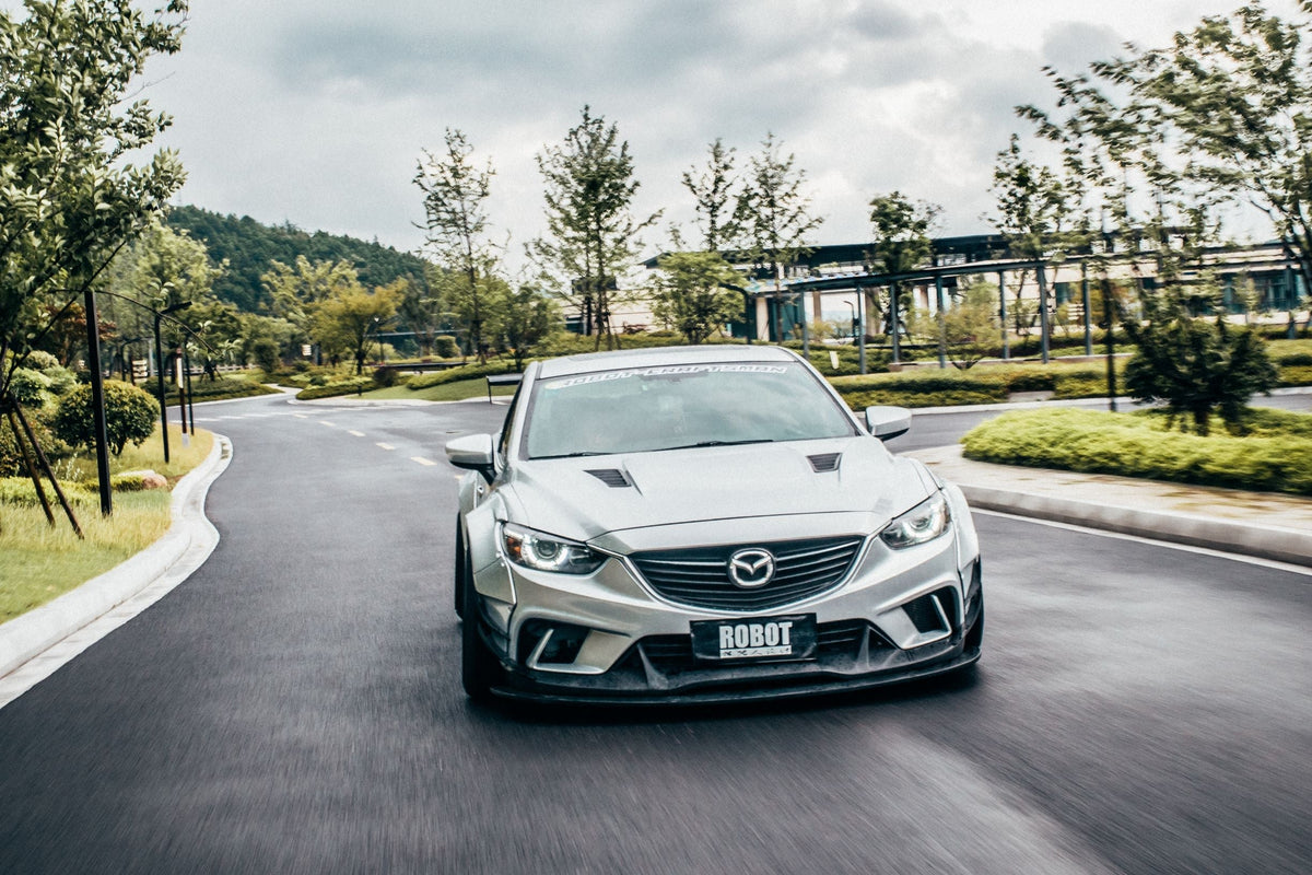 Robot Mazda 6 Front Bumper & Front Lip Splitter  2014-2017 FRP Carbon Fiber