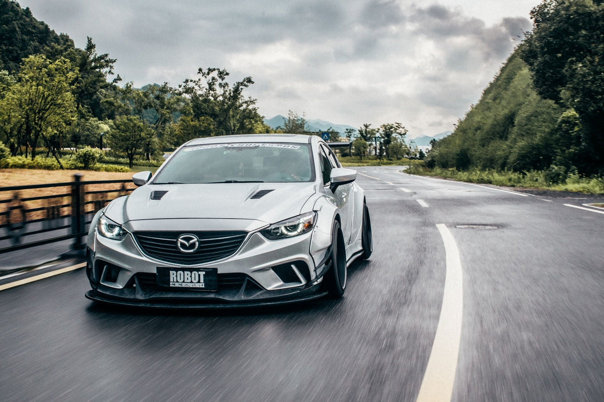 Robot Mazda 6 Front Bumper & Front Lip Splitter  2014-2017 FRP Carbon Fiber