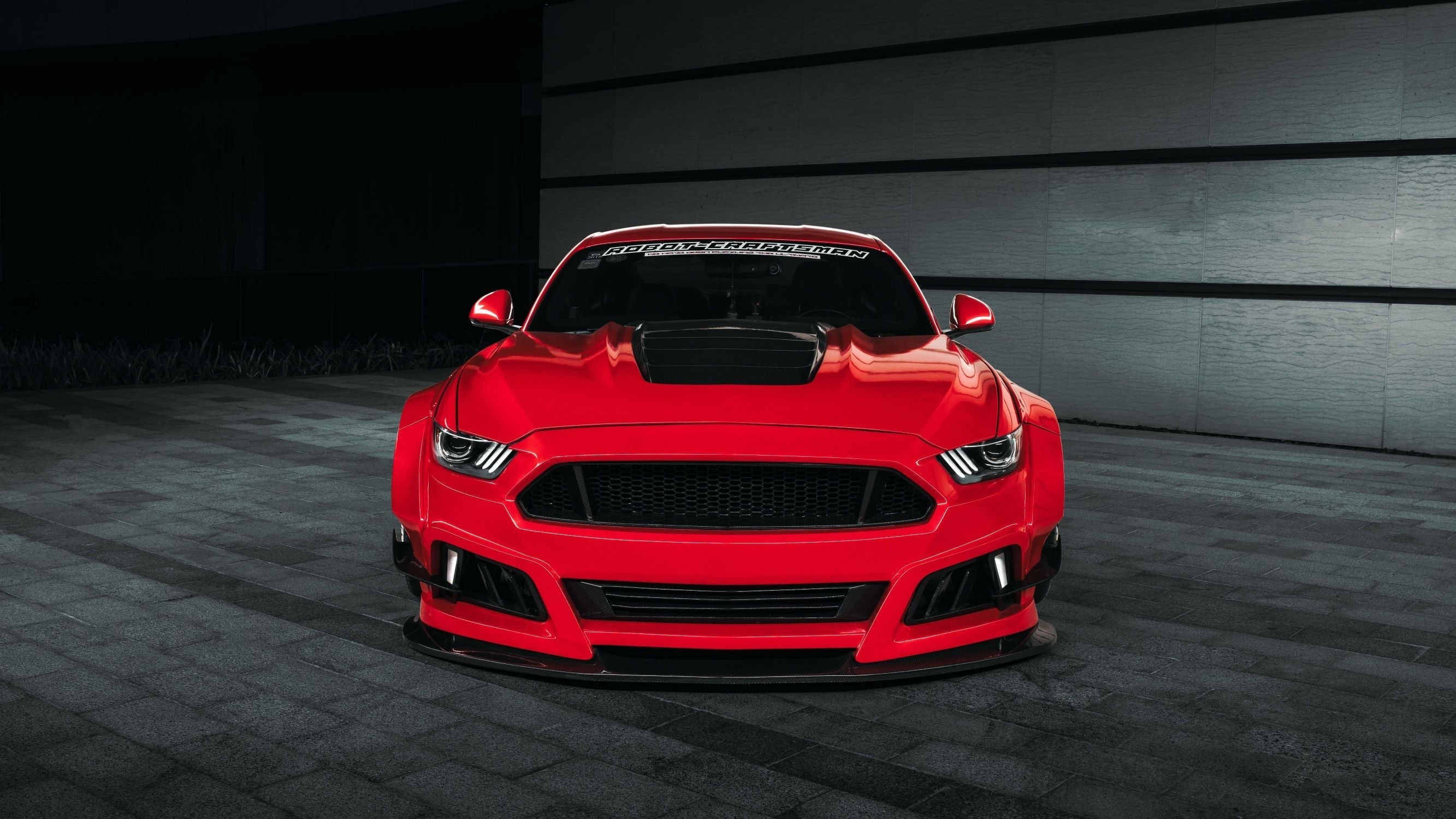 Robot Ver.2 FRP or Carbon Fiber "STORM" Hood Bonnet For Ford Mustang S550 S550.1 2015 2016 2017