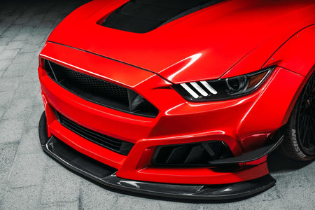 Robot Ver.2 FRP or Carbon Fiber "STORM" Hood Bonnet For Ford Mustang S550 S550.1 2015 2016 2017