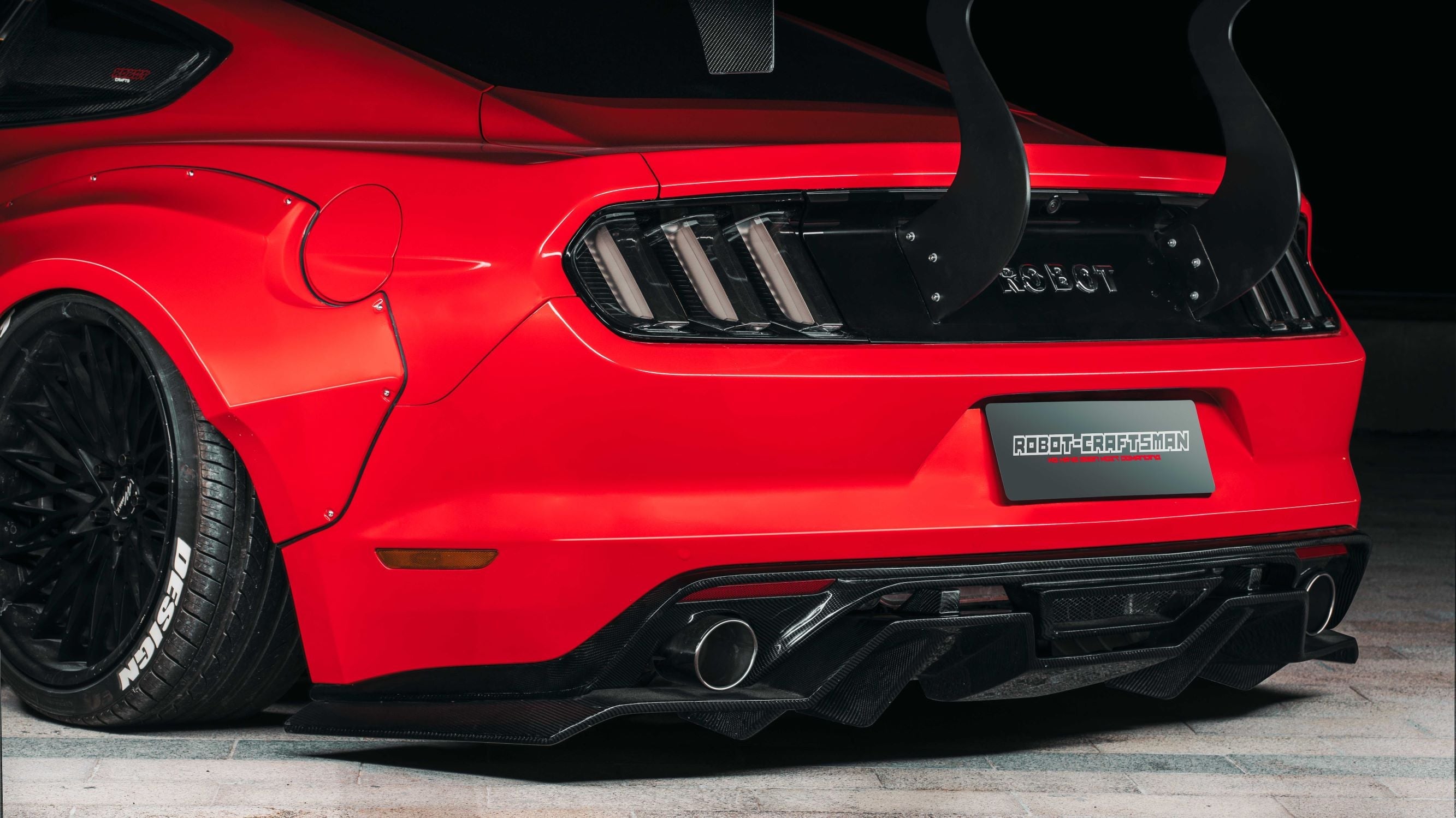 Robot  "STORM" Rear Diffuser For Ford Mustang S550.1 S550.2 GT EcoBoost V6 Carbon Fiber or FRP