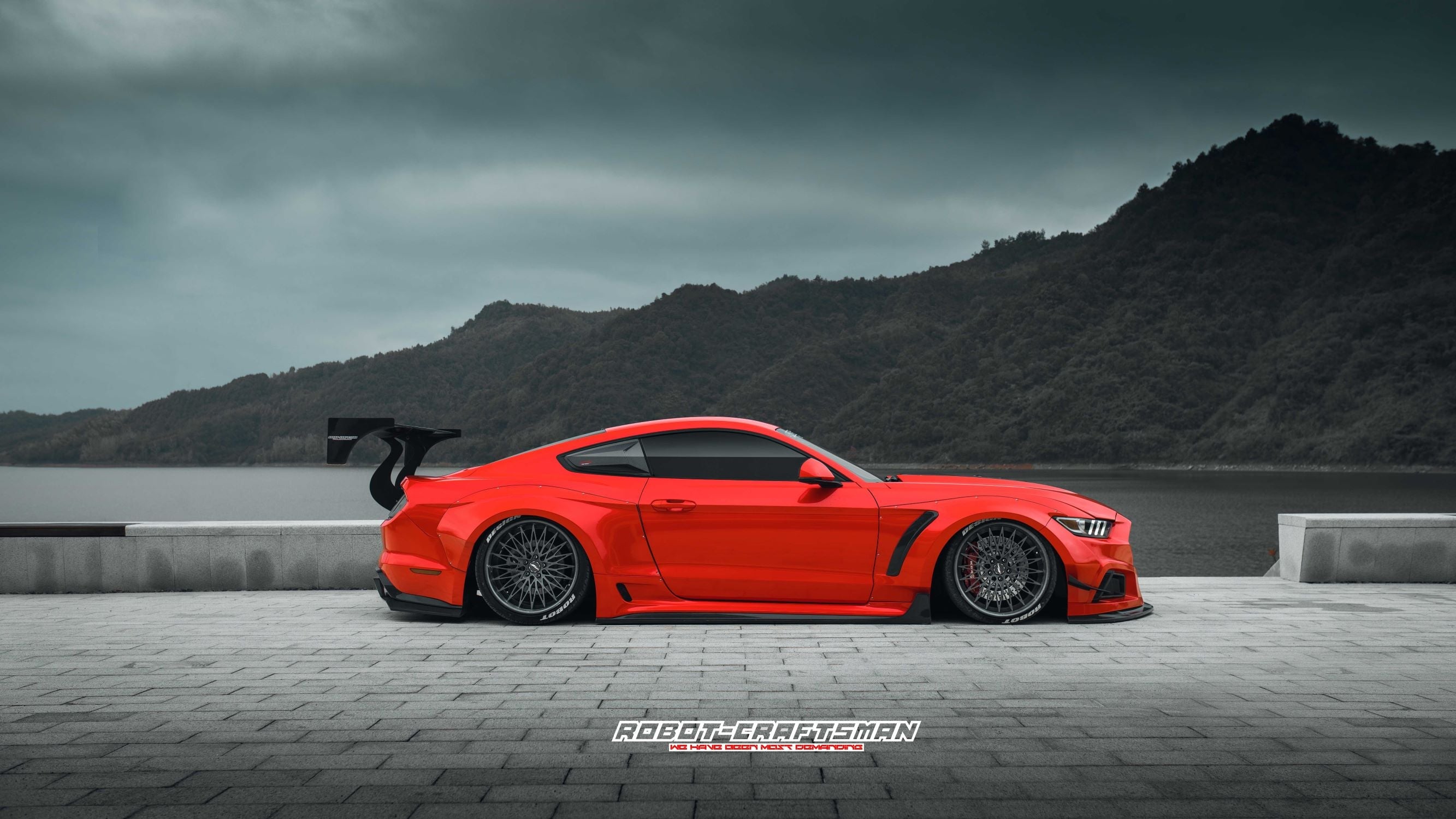 Robot  "STORM" Widebody Wheel Arches & Side Skirts For Ford Mustang S550.1 S550.2 GT EcoBoost V6