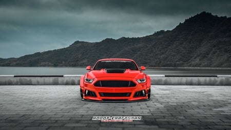 Robot Ver.2 FRP or Carbon Fiber "STORM" Hood Bonnet For Ford Mustang S550 S550.1 2015 2016 2017