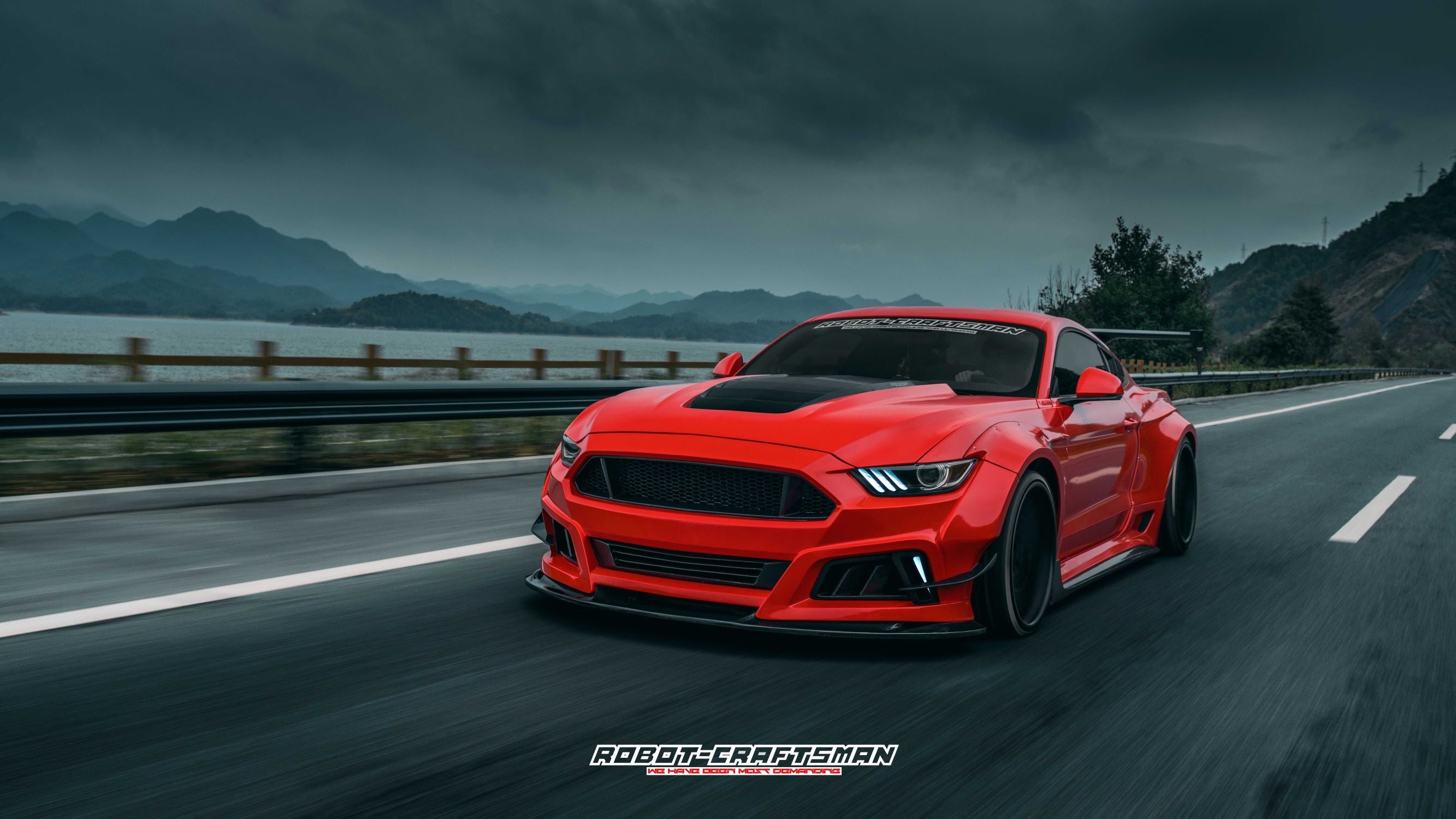 Robot  "STORM" Widebody Wheel Arches & Side Skirts For Ford Mustang S550.1 S550.2 GT EcoBoost V6