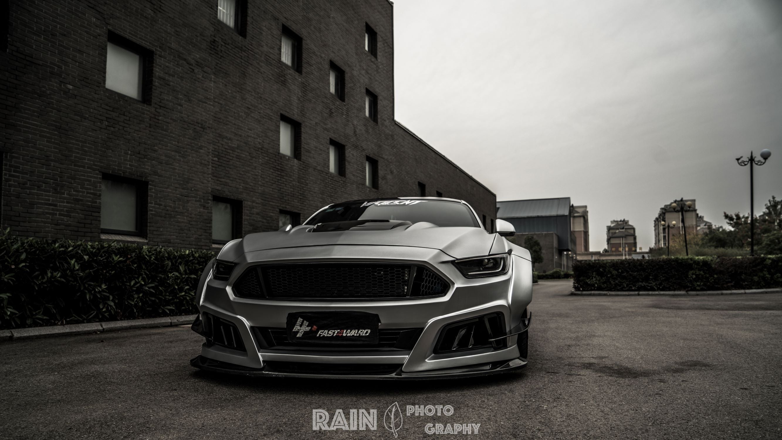 Robot Ver.2 FRP or Carbon Fiber "STORM" Hood Bonnet For Ford Mustang S550 S550.1 2015 2016 2017