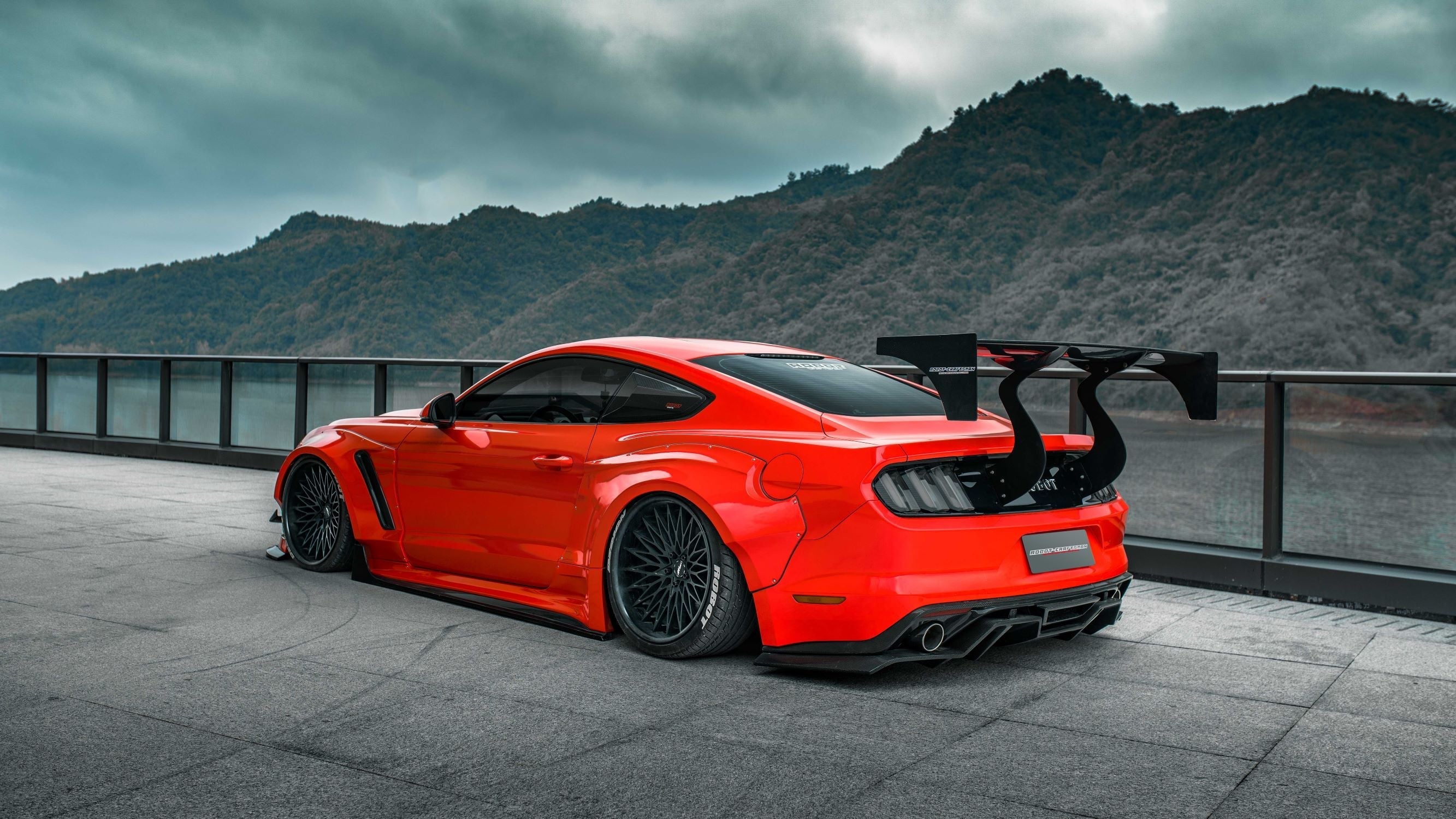 Robot  "STORM" GT Wing For Ford Mustang S550.1 S550.2 GT EcoBoost V6 Carbon Fiber or FRP