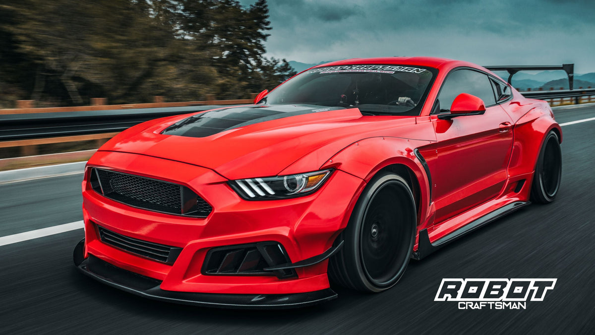 Robot  "STORM" Widebody Wheel Arches & Side Skirts For Ford Mustang S550.1 S550.2 GT EcoBoost V6