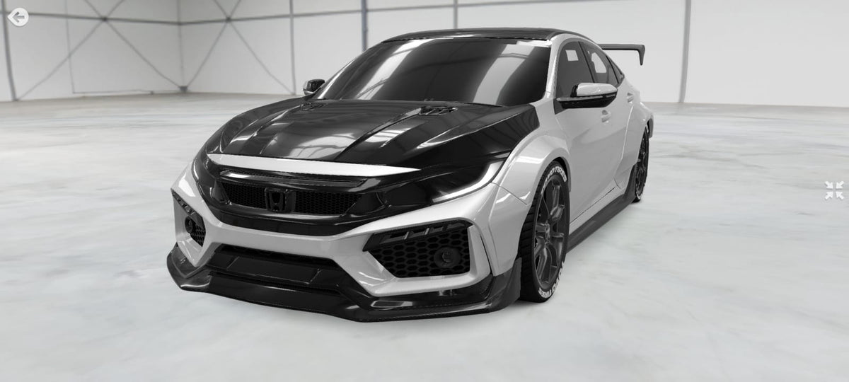 Robot Carbon Fiber Front Bumper & Front Lip For Honda Civic 10th Gen FK7