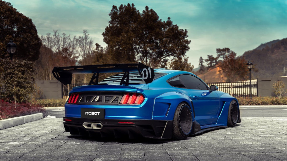 Robot " DAWN & DUSK " Widebody Fender Flares Wheel Arches and Side Skirts For Mustang S550 S550.1 S550.2 2015-2022