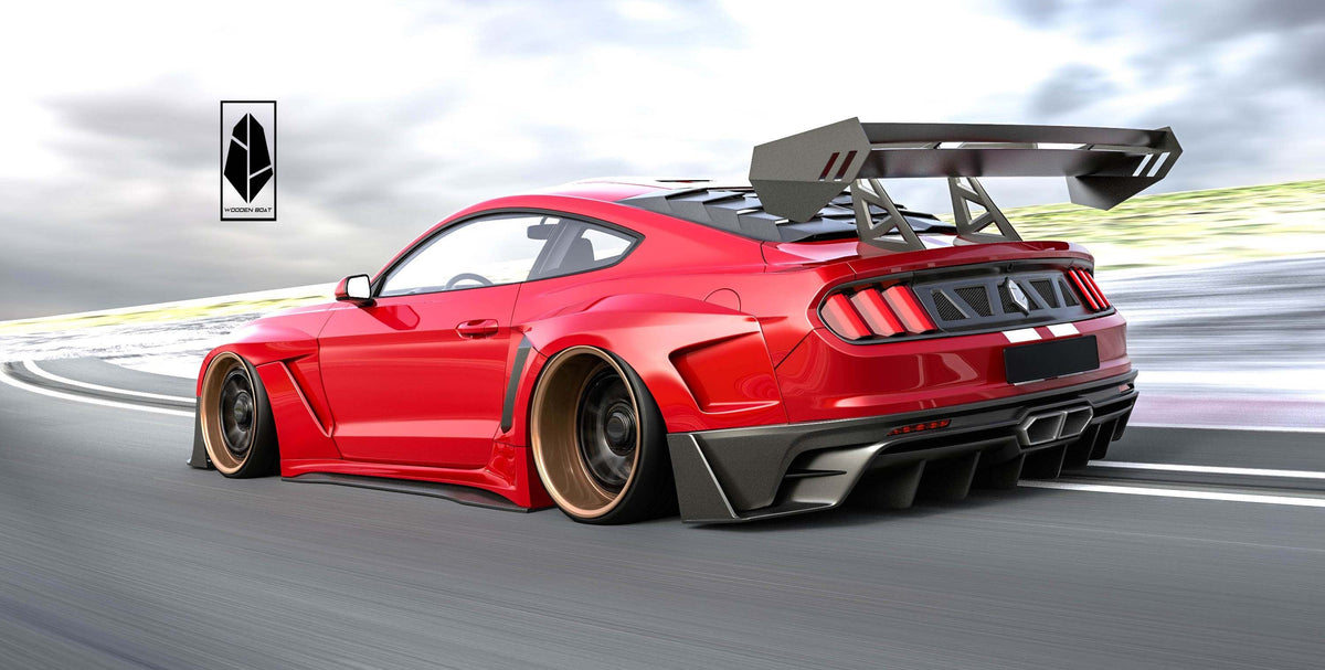 Robot "DAWN & DUSK" Swan Neck Thor GT Wing For Ford Mustang S550 S550.1 S550.2 GT EcoBoost V6