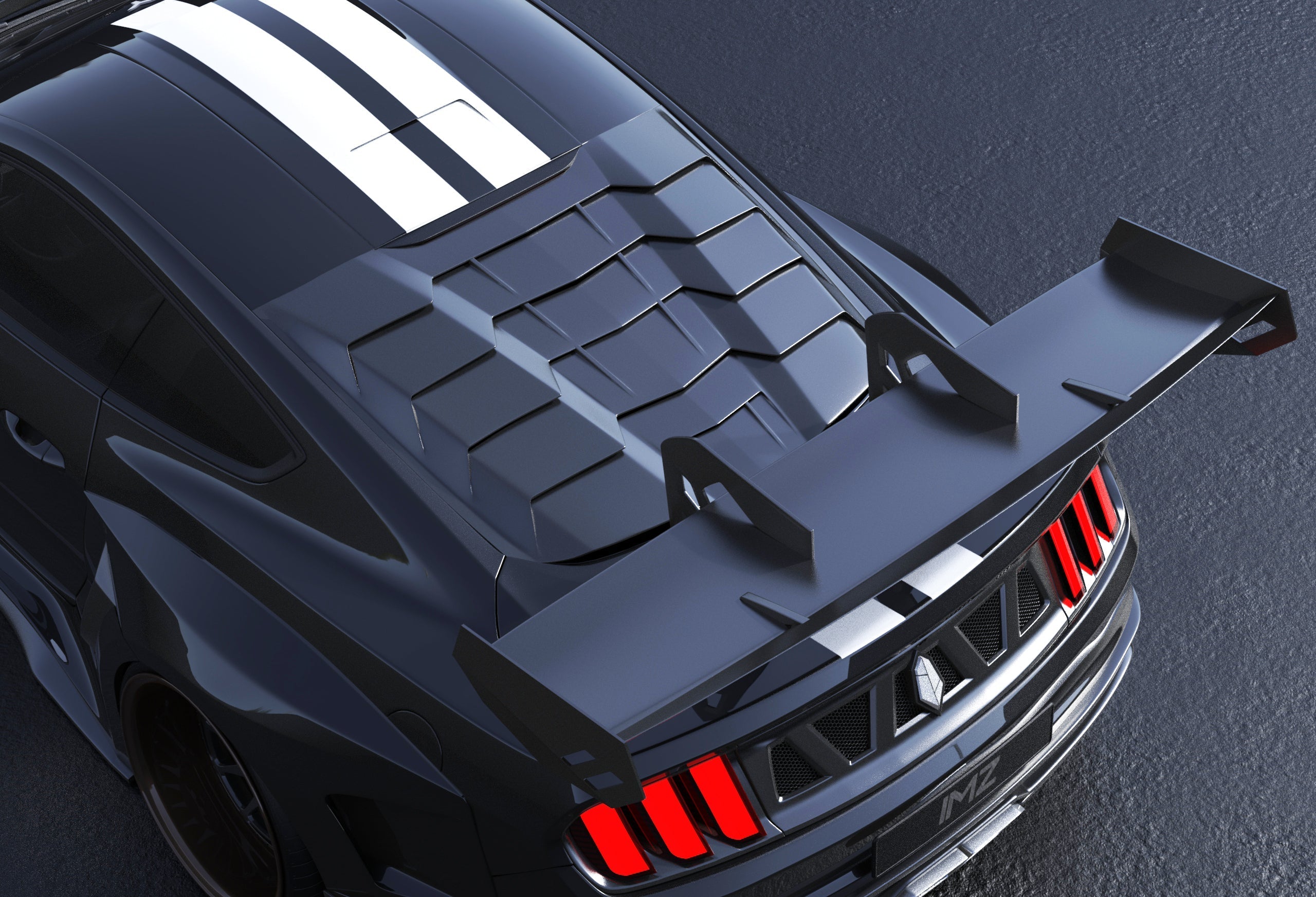 Robot "DAWN & DUSK " Roof Scoop For Ford Mustang S550 S550.1 S550.2 GT EcoBoost V6 GT350 GT500