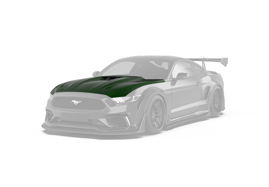 Robot "Cavalier"  Hood Bonnet For Ford Mustang S550.1 2015 - 2017  FRP or Carbon Fiber