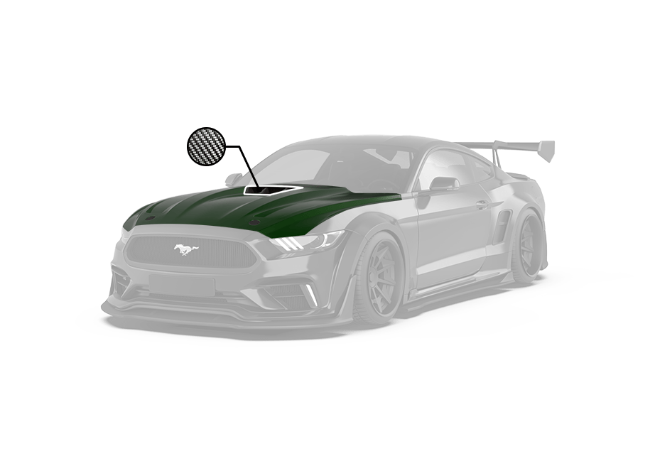 Robot "Cavalier"  Hood Bonnet For Ford Mustang S550.1 2015 - 2017  FRP or Carbon Fiber