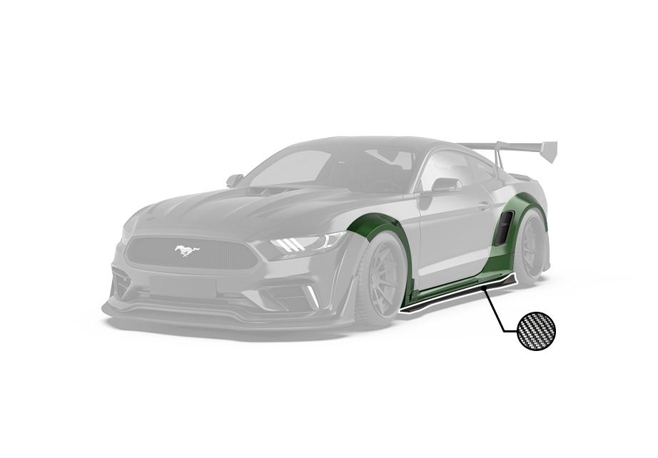 Robot  "Cavalier" Widebody Wheel Arches & Side Skirts For Mustang S550.1 2015-2017 Carbon Fiber