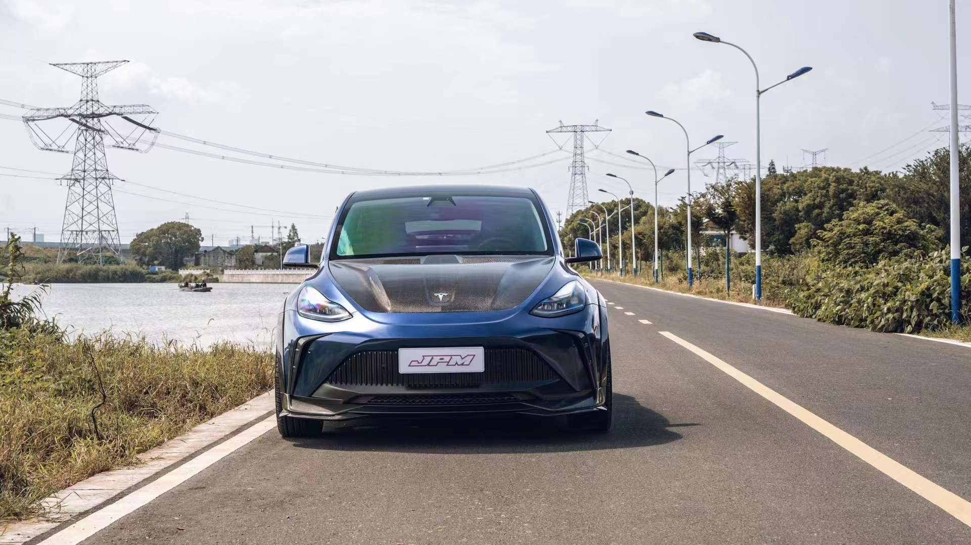 Robot "STARSHIP" Front Bumper & Splitter For Tesla Model Y / Performance