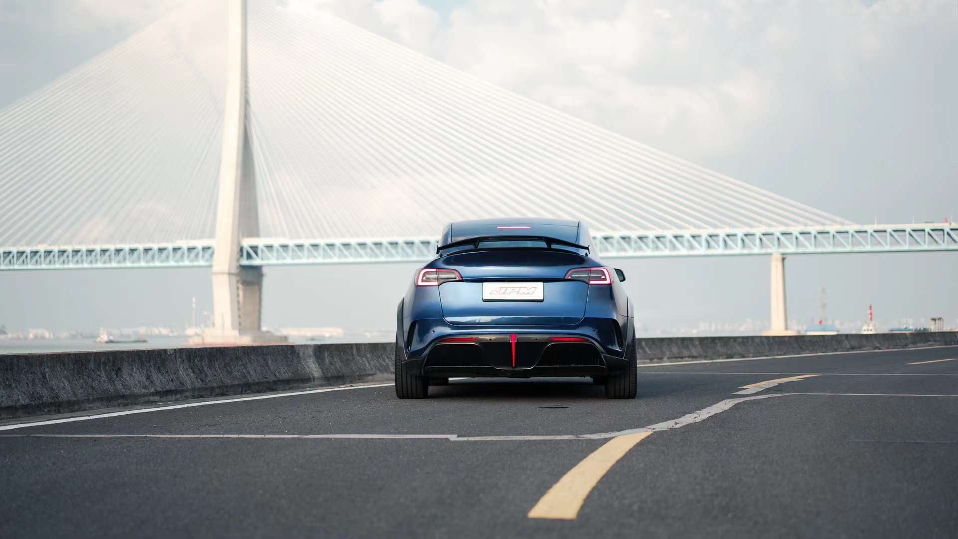 Robot "Starship" Rear Spoiler Wing For Tesla Model Y - Carbon Fiber or FRP