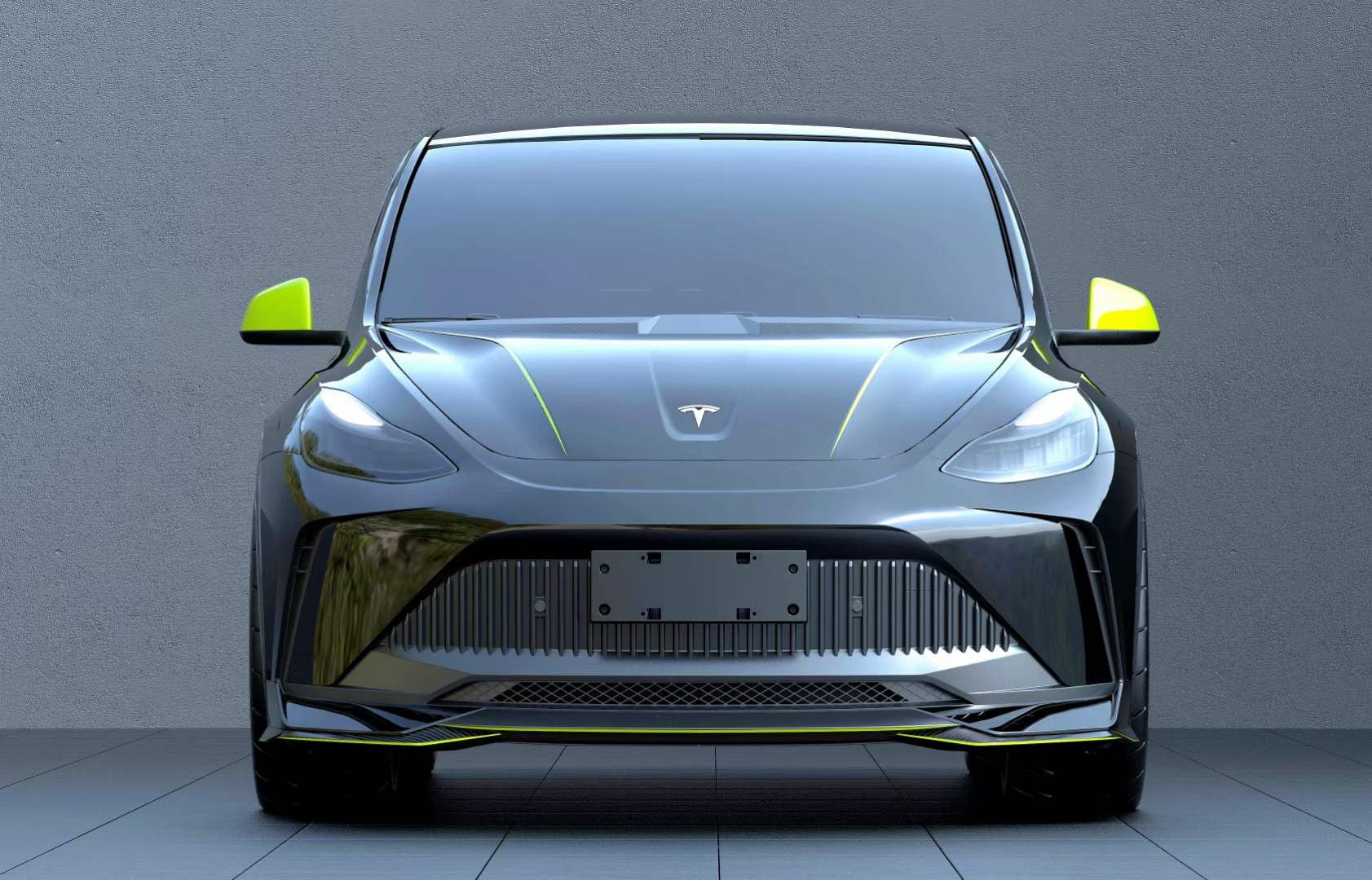 Robot "STARSHIP" Front Bumper & Splitter For Tesla Model Y / Performance