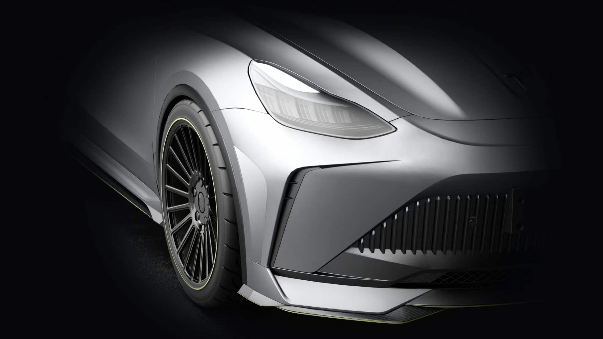 Robot "STARSHIP" Front Bumper & Splitter For Tesla Model Y / Performance