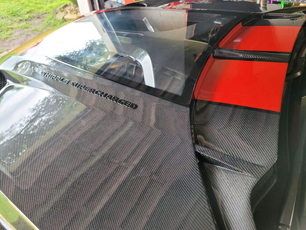 Robot "DAWN & DUSK" Tempered Glass Hood Bonnet For Ford Mustang S550 2015-ON