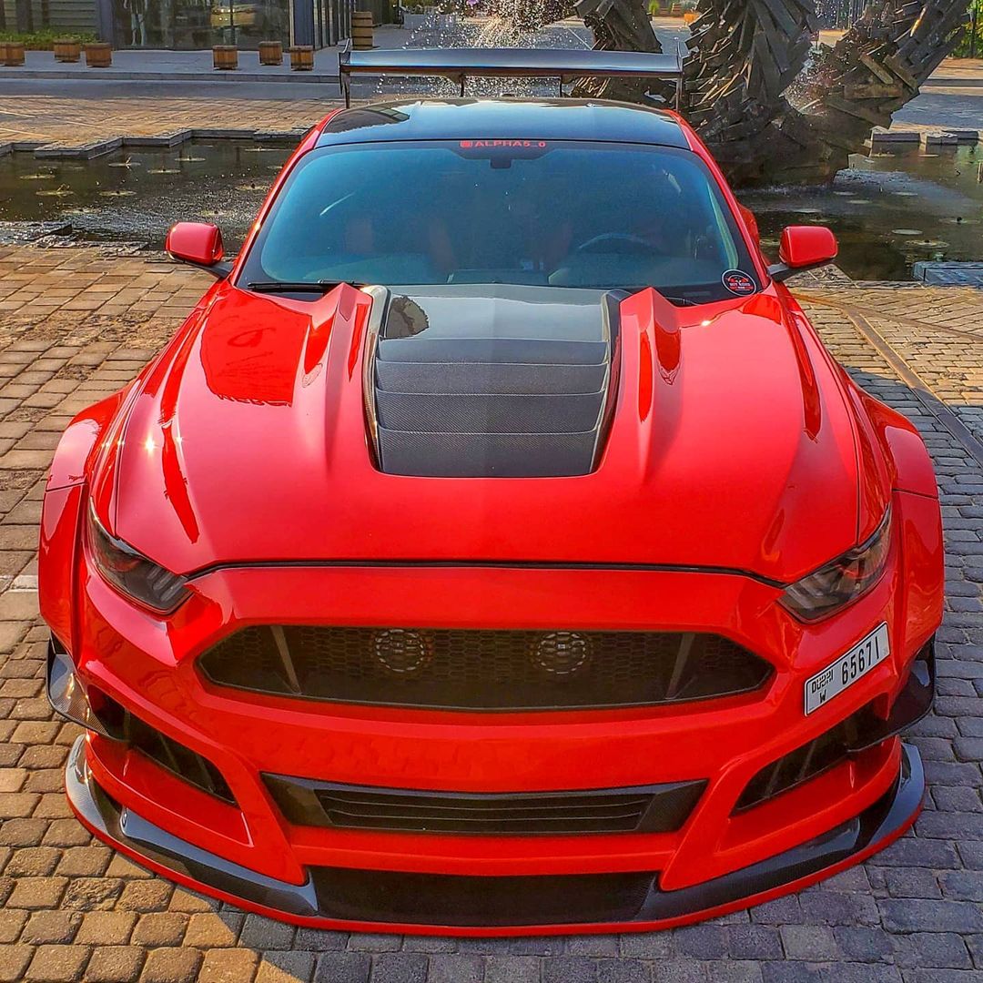 Robot Ver.2 FRP or Carbon Fiber "STORM" Hood Bonnet For Ford Mustang S550 S550.1 2015 2016 2017