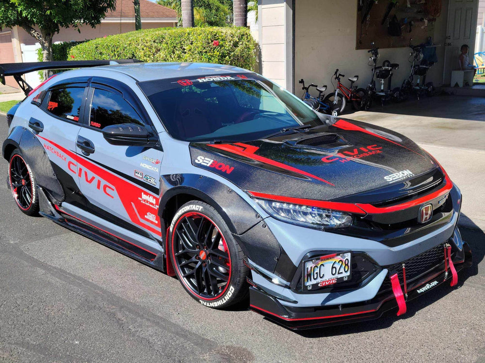 Robot Carbon Fiber Widebody Wheel Arches Fender Flares Honda Civic 10th Gen & FK7 Hatchback