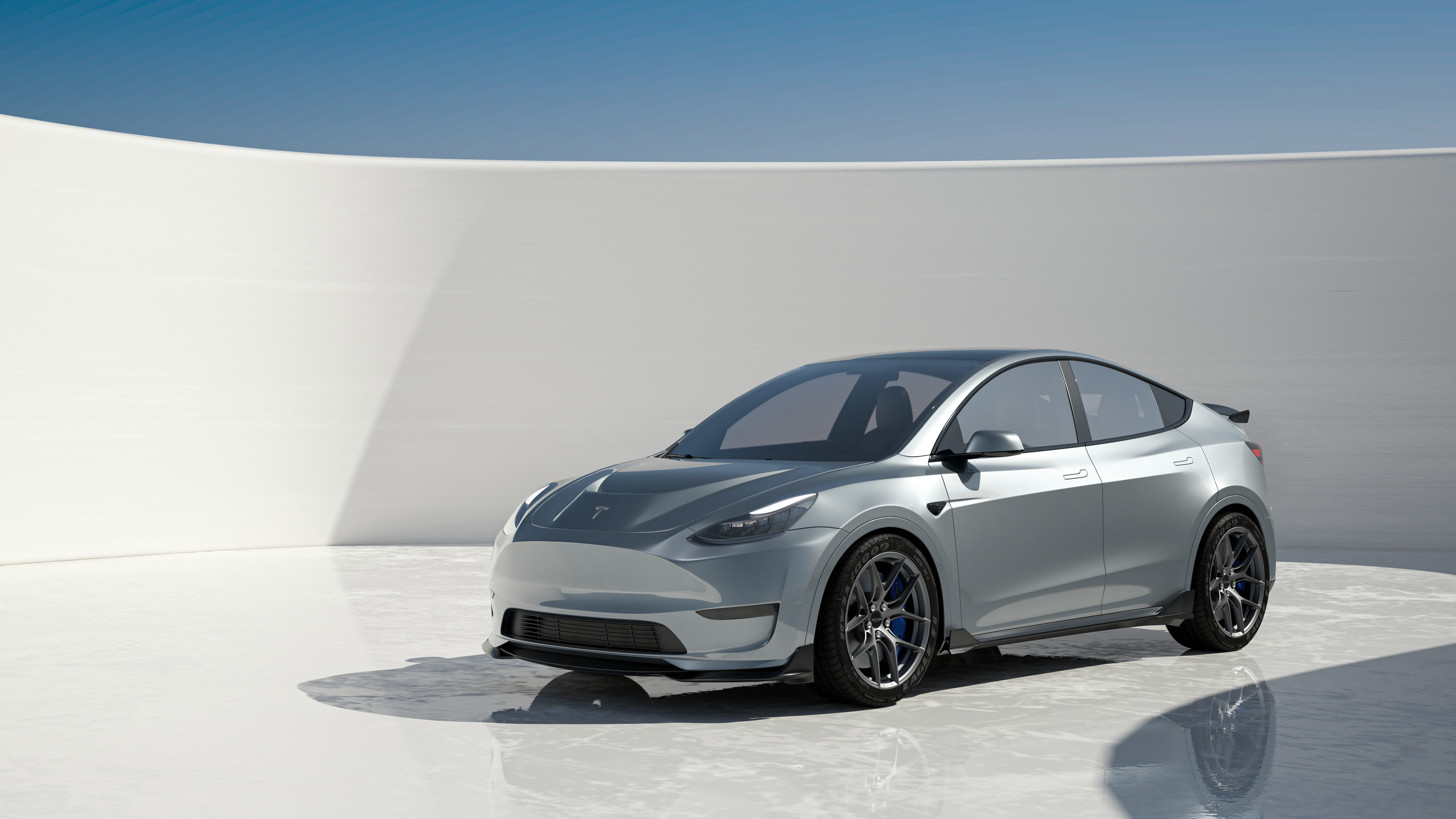 Robot "Crypton" Hood Bonnet For Tesla Model Y - Carbon Fiber or FRP