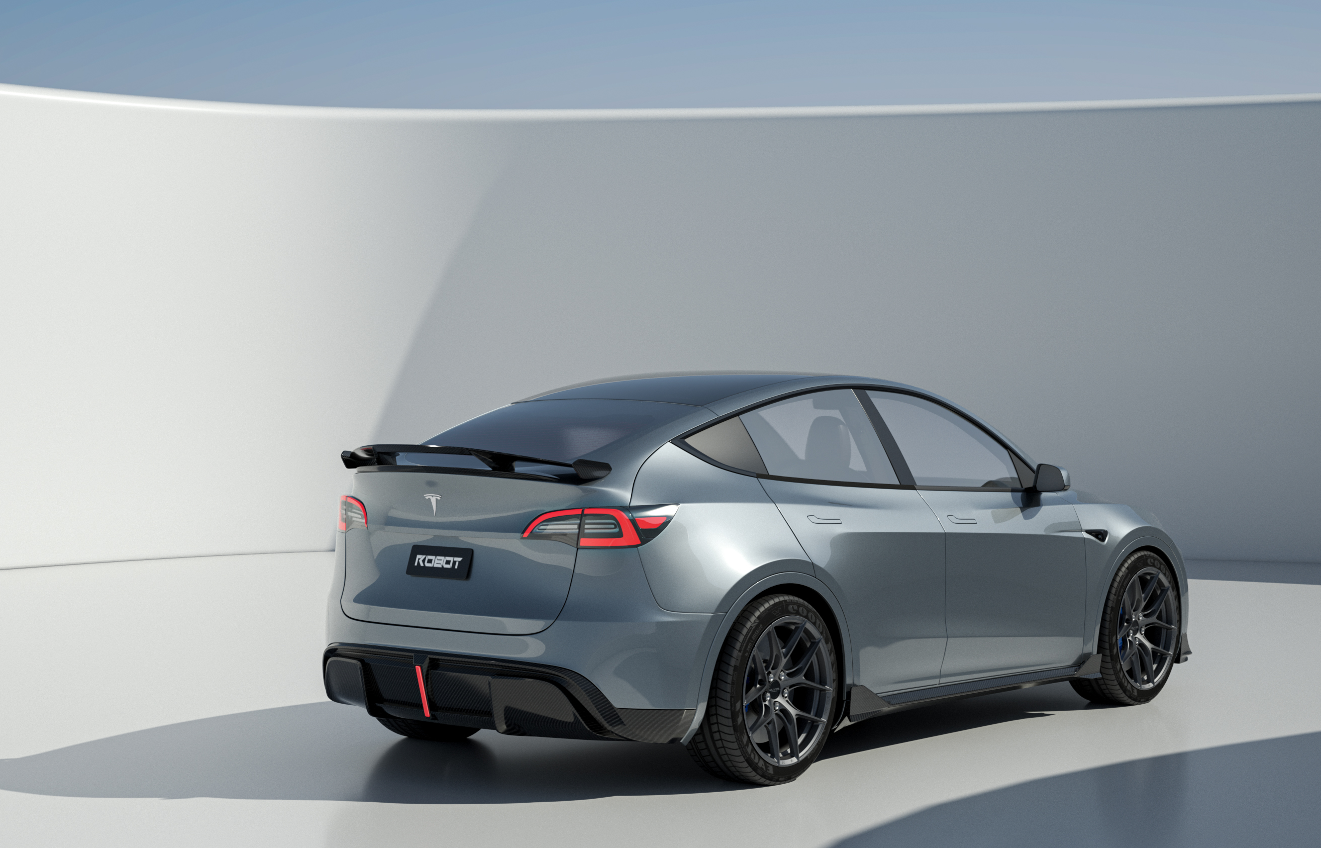 Robot "Crypton" Rear Diffuser For Tesla Model Y - Carbon Fiber or FRP