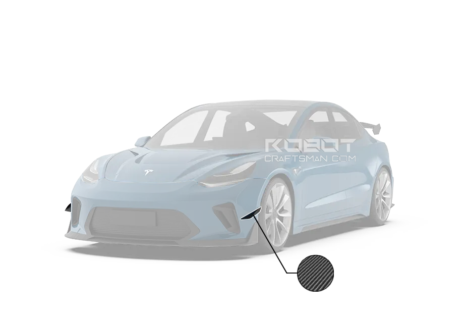 Robot "HACKER"  Narrow Body Front Bumper Canards For Tesla Model 3