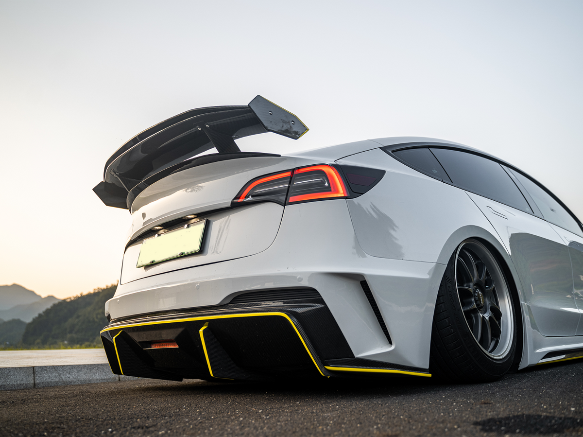 Robot "Hacker" V3 Double Decker Rear Spoiler Wing For Tesla Model 3