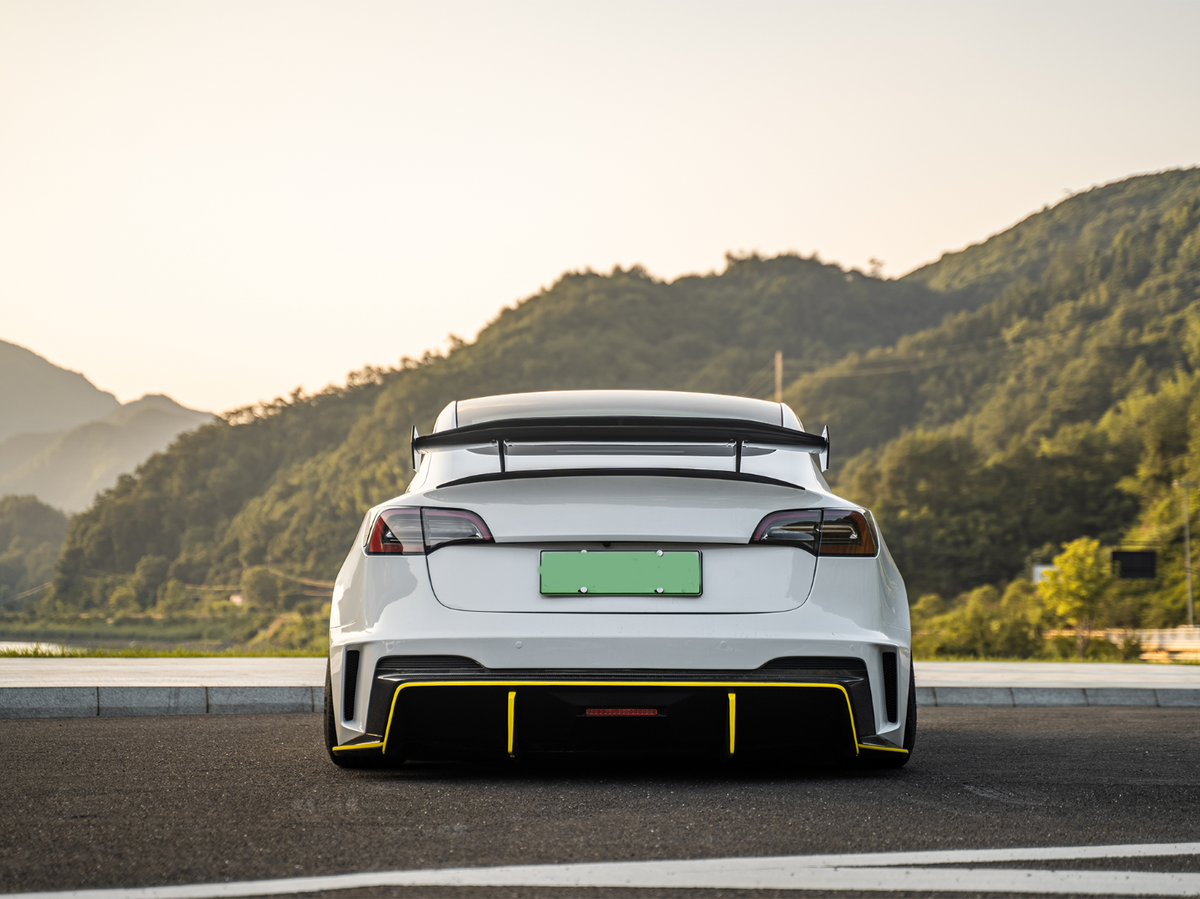 Robot "Hacker" V3 Double Decker Rear Spoiler Wing For Tesla Model 3