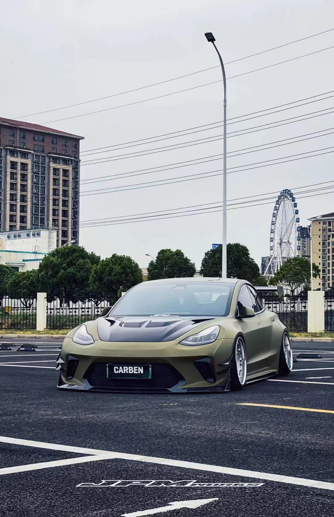 Robot "HACKER"  Widebody Front Bumper Canards For Tesla Model 3