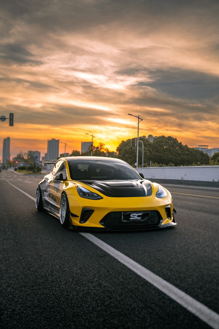 Robot "HACKER"  Widebody Front Bumper & Front Lip For Tesla Model 3