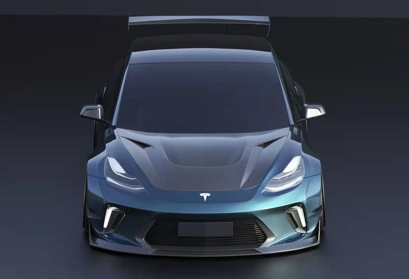 Robot "HACKER"  Widebody Front Bumper & Front Lip For Tesla Model 3