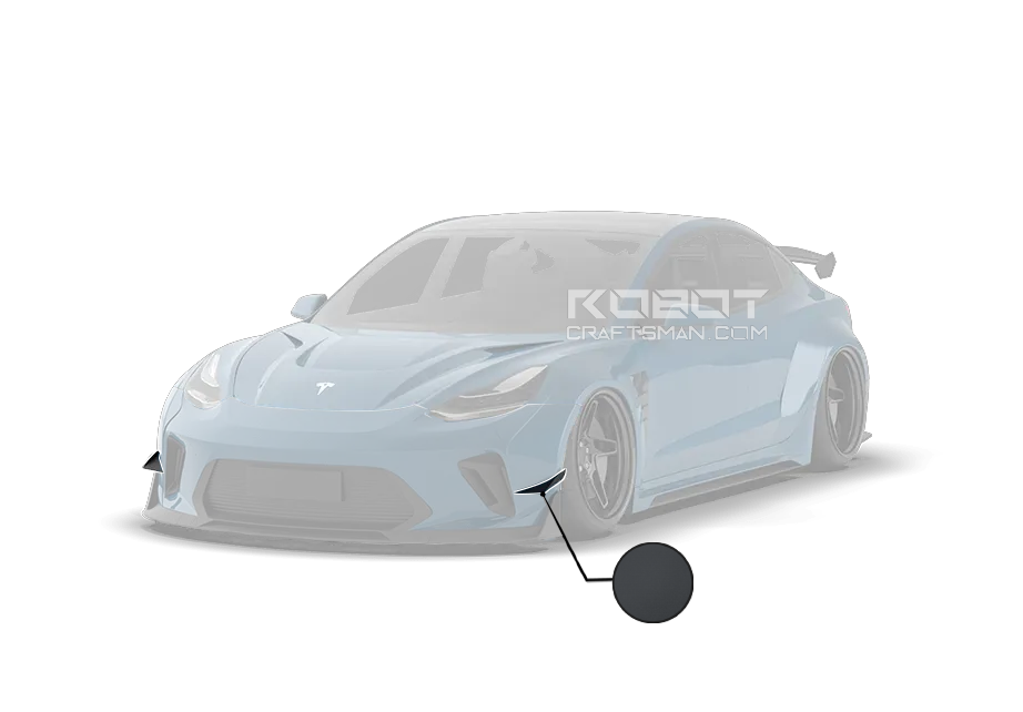 Robot "HACKER"  Widebody Front Bumper Canards For Tesla Model 3