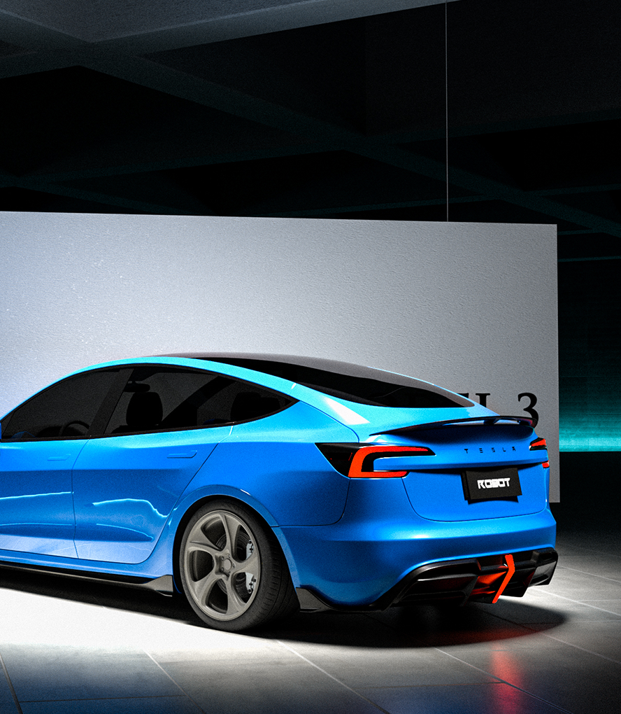 Robot "Hidrogai" Rear Diffuser for Tesla Model 3 2024-ON