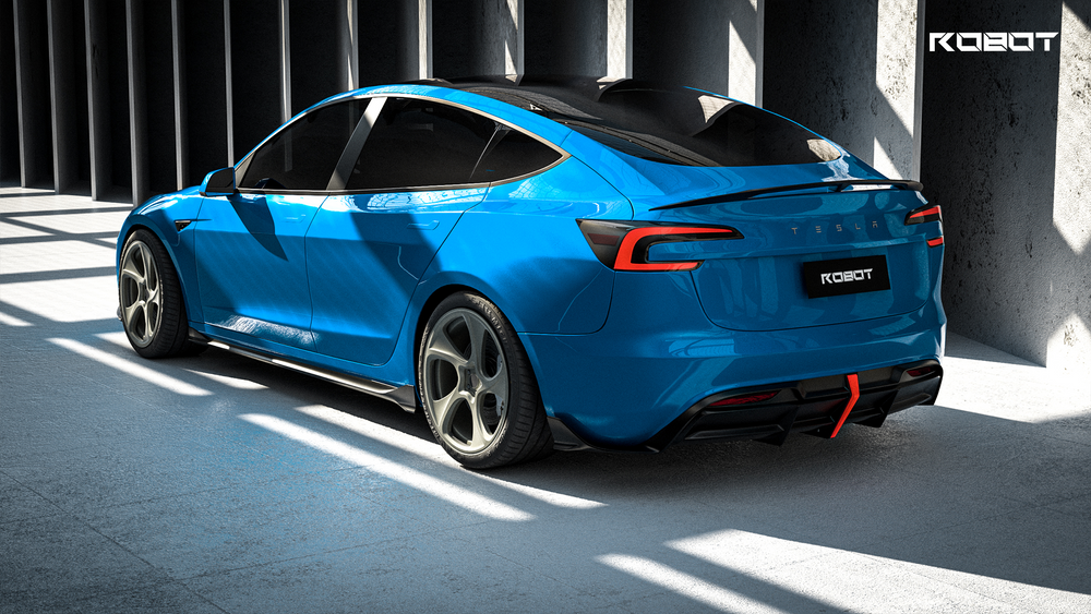 Robot "Hidrogai" Rear Diffuser for Tesla Model 3 2024-ON