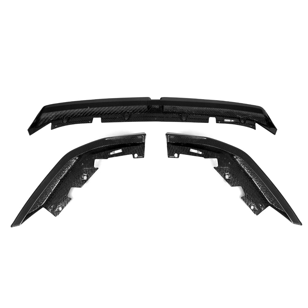 SOOQOO BMW M5 G90 carbon fibre front splitter - front three-quarter view