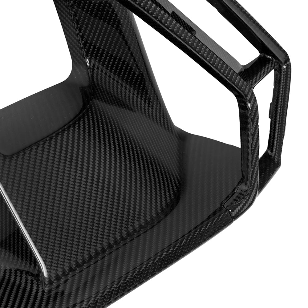 SOOQOO BMW M5 G90 carbon fibre front bumper trim - front three-quarter view